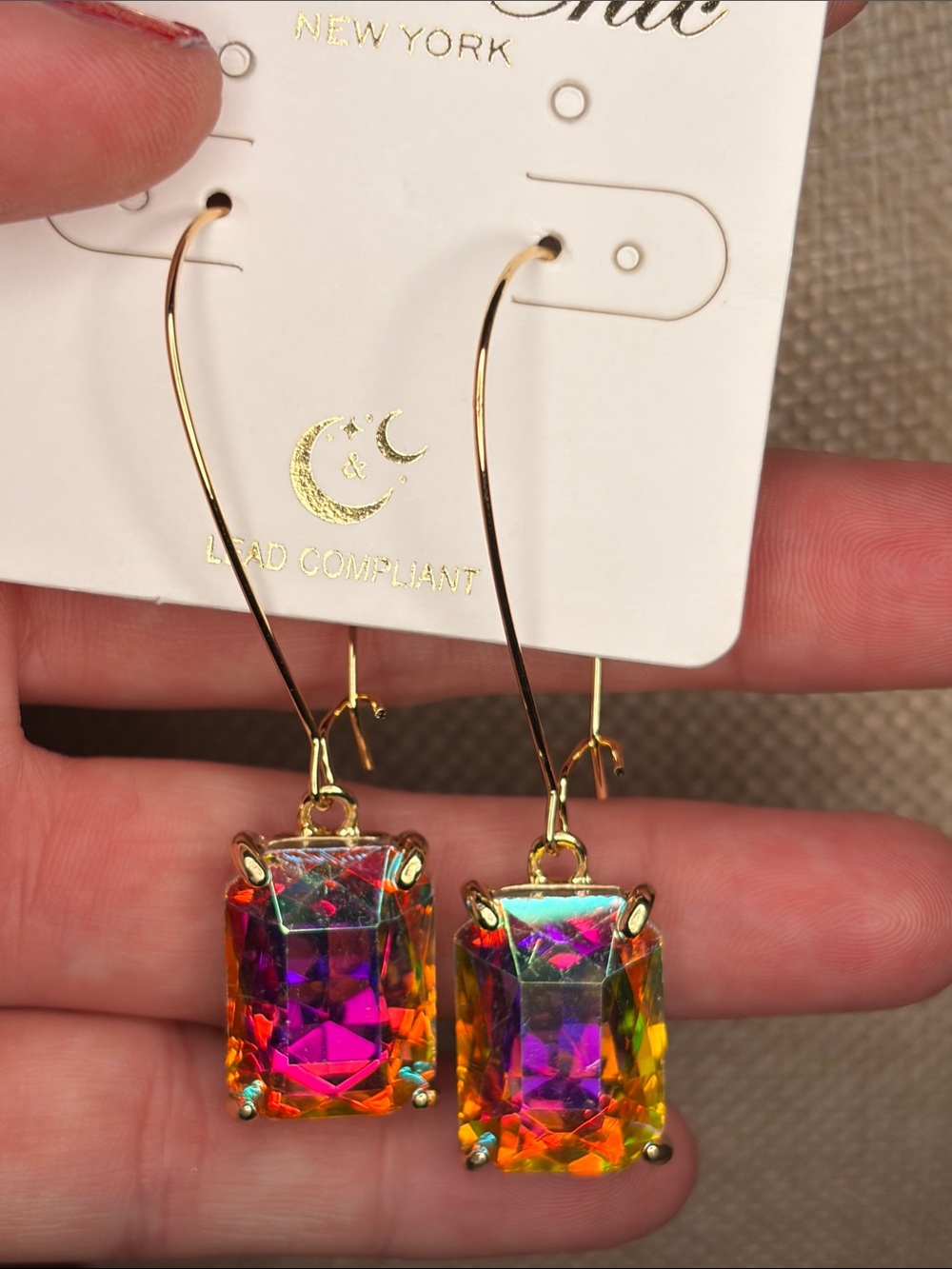 Irresistible Aurora Crystal Drop Earrings - Goldtone